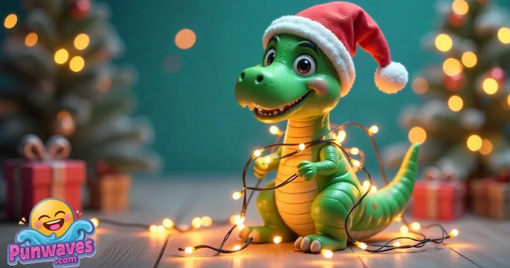 Dino Christmas Puns Tom Swifties