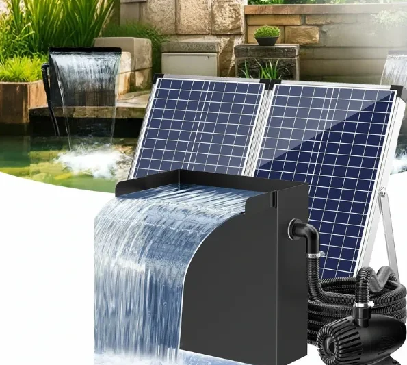 Design A Stunning Water Retreat With A Solar Panel Pump Fountain And Backyard Waterfall Kit
